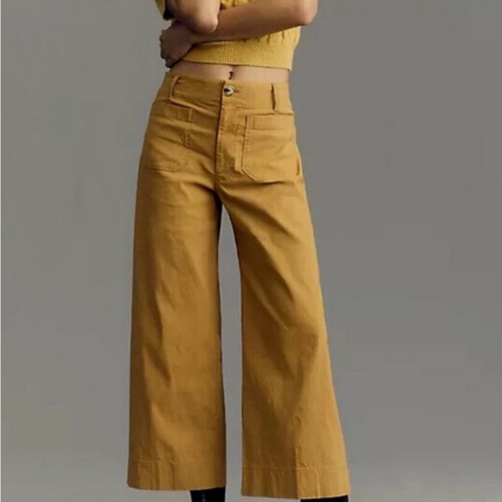 Anthropologie Maeve 24P The Colette Cropped Wide-Leg Pants